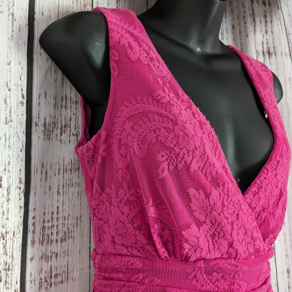 Newport News Pink Lace Midi Dress - Picture 4 of 12